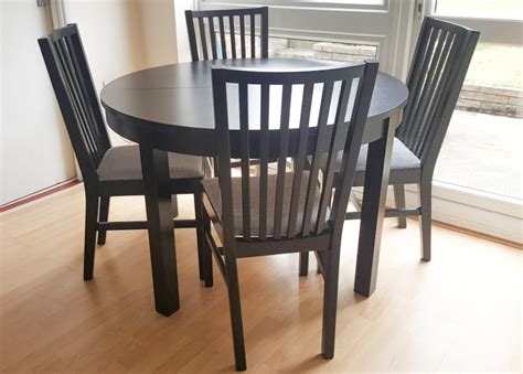 IKEA black table + 4 chairs - Furniture London