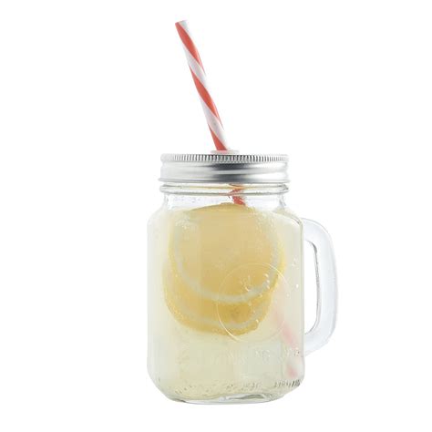 16oz 480ml Glass Mason Jar Drinking Mugs With Handle High Quality