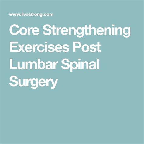 The Words Core Strengthing Exercises Post Lumbar Spin Surgery On A Blue