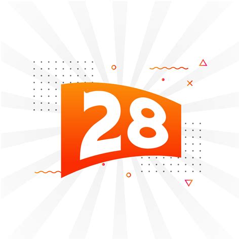 28 number vector font alphabet. Number 28 with decorative element stock ...