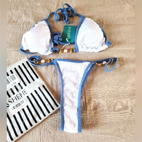 Tashahe Swim Triangle Thong Bikini Poshmark