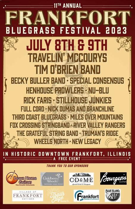 Frankfort Bluegrass Festival 2023 Frankfort Line-up, Tickets & Dates ...