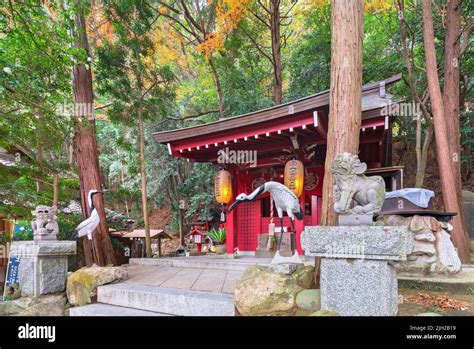 kyushu, japan - december 08 2021: Sculptures of Japanese komainu lions ...