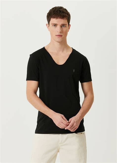 AllSaints Tonic Siyah V Yaka T Shirt Siyah