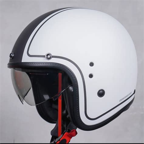 Jual SCORPION HELMET BELFAST EVO RETROL WHITE BLACK HELM HALF FACE