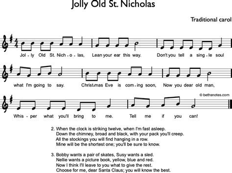 Jolly Old St Nicholas Beth S Notes