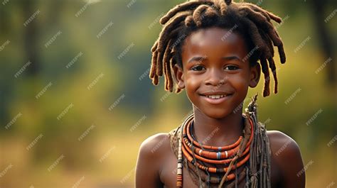 Premium Photo | African little boy from wild tribe close up