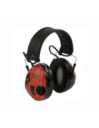 Casque Anti Bruit 3M Peltor SportTac Coquilles Noires Rouges Powe