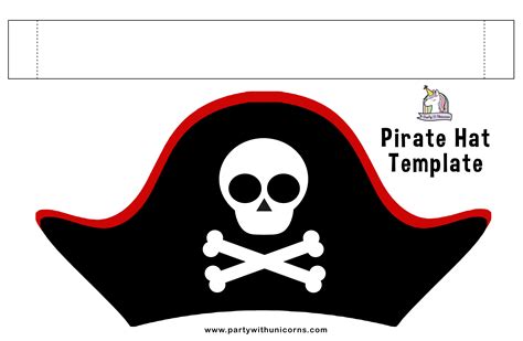 Pirate Hat Template With Skull And Crossbones Design