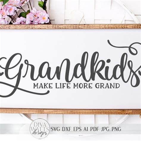 Grandkids Make Life Grand Svg Grandchildren Grandma Etsy