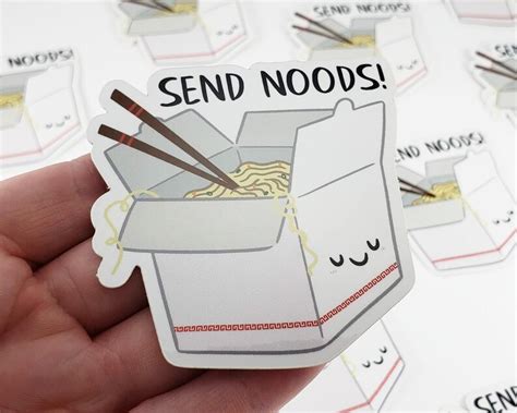 Send Noods Noodle Sticker S Vinyl Stickers Laptop Etsy