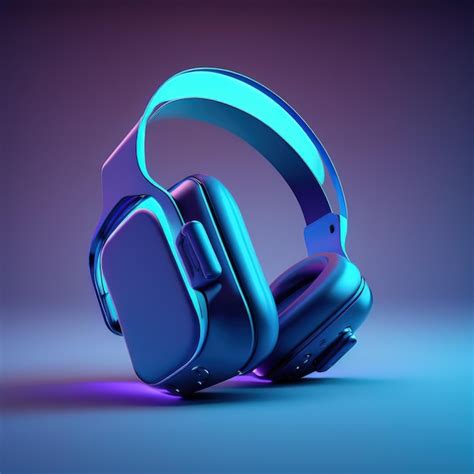 Premium Photo | Wireless headphones overear headphones illuminated by neon light electronic ...