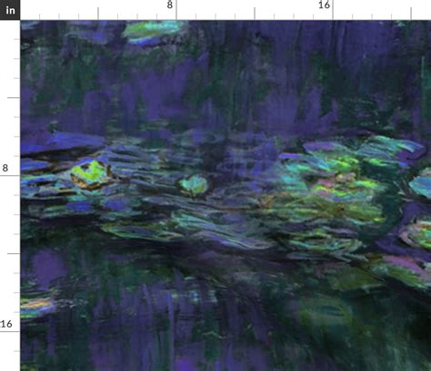 Claude Monet Waterlilies At Night Fabric Spoonflower