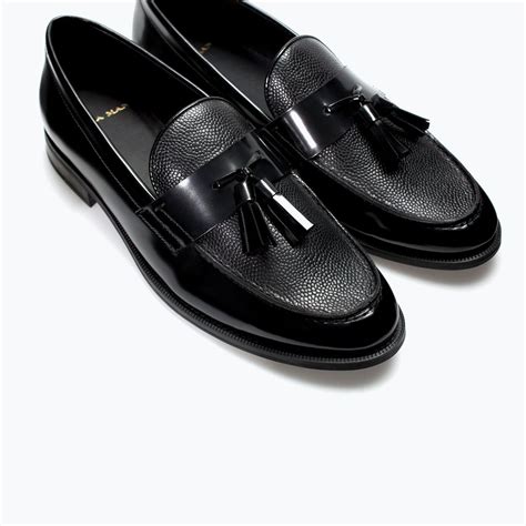 LEATHER MOCCASINS WITH TASSELS Shoes MAN ZARA United States