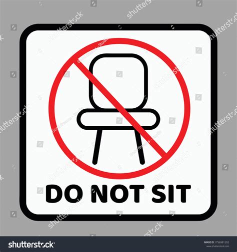 Please Do Not Sit Here Prevent Stock Vector Royalty Free 1756981292 Shutterstock