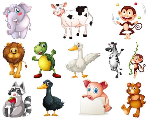 Free Vector | Set of animal cartoon character