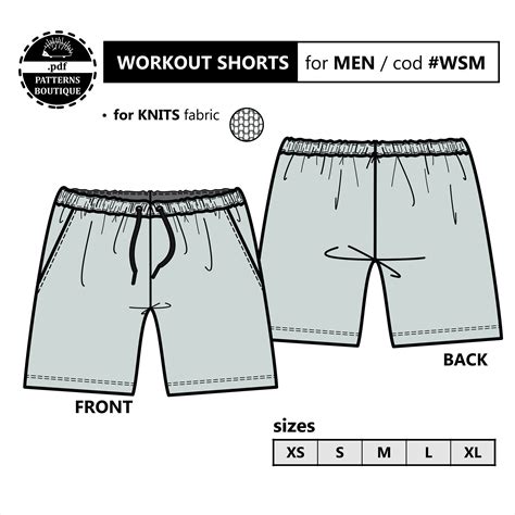 Workout Shorts For Men Pdf Sewing Pattern Youtube Video Etsy