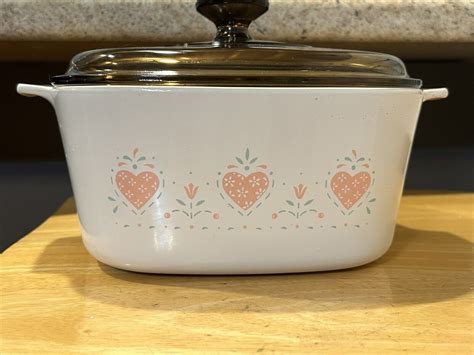 Vitg Corning Ware Liter Casserole A B Forever Yours Pink Hearts W