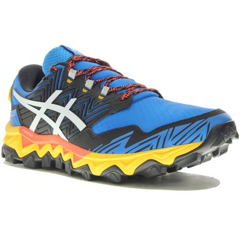 Chaussures Running Asics Homme Gel Fujitrabuco Bleu Noir Orange