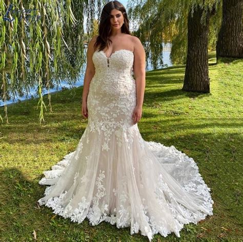 Plus Size Mermaid Wedding Dresses With Sleeves