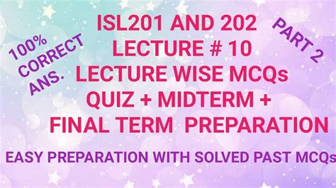 Isl Lecture Part Isl Midterm Preparation Isl Final