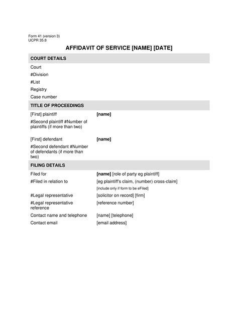 Free Printable Proof Of Service Form Templates Pdf And Word