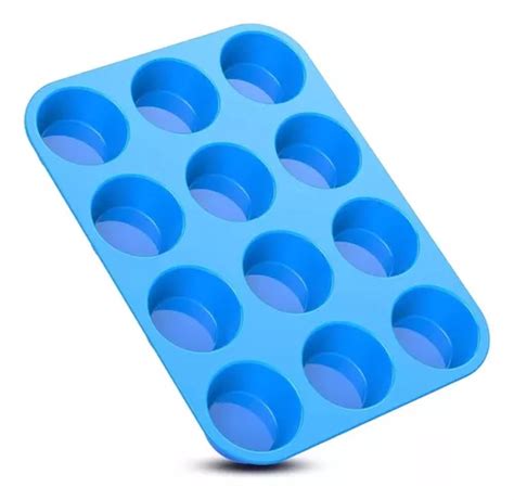 Molde Silicona Goma Horno Muffins Cupcakes X12 Reposteria