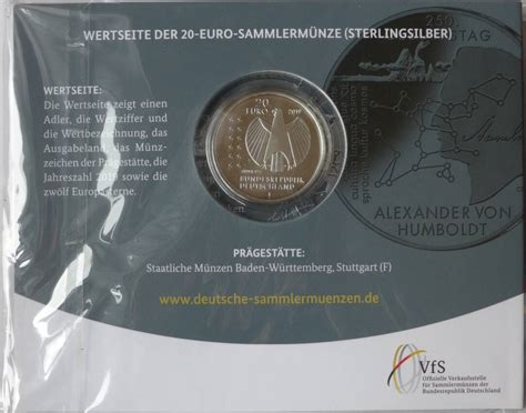 Bundesrepublik Deutschland 20 Euro 2019 F 20 Euro Sammlermünze 250