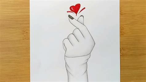 Hand Heart Drawing