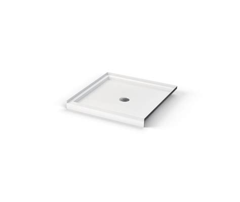 Icon Base Acrylx Alcove Center Drain Shower Base In White Shower