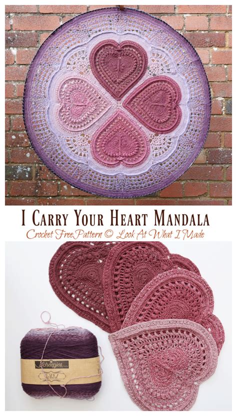 I Carry Your Heart Mandala Crochet Free Pattern Crochet Knitting