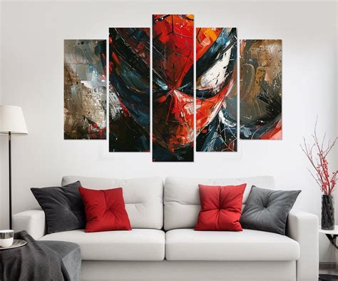 Spiderman Canvas Print Spider Man Painting Spiderman Wall Art Comics