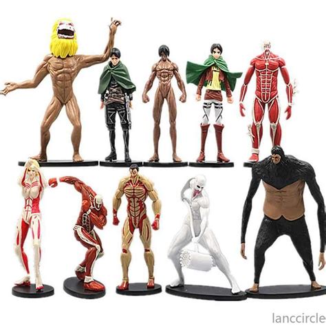 атака титанов аниме фигурки игрушки для детей 10шт attack on titan ...