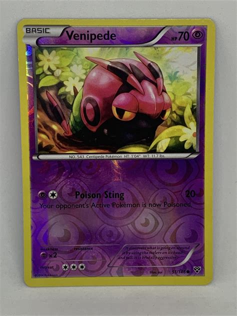 Pok C3 A9mon TCG Venipede XY 51 2F146 Reverse Holo Common For Sale