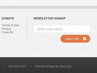 Footer Newsletter Signup by Caleb Sylvest on Dribbble