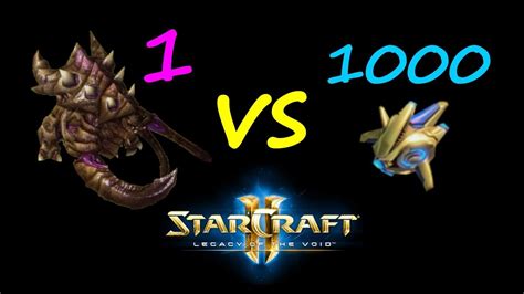 Starcraft Ii Unit Battles 1 Ultralisk Vs 1000 Probes Youtube