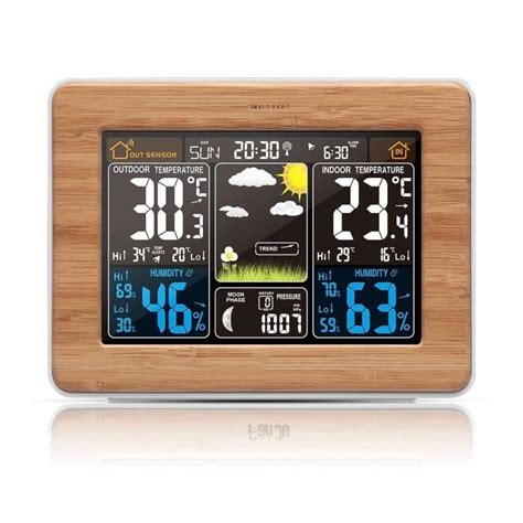 Station Météo Rf Sans Fil Horloge Météo Avec Écran Couleur Calendrier