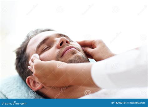 Handsome Man Having Massage In Spa Salon Stock Photo Image Of