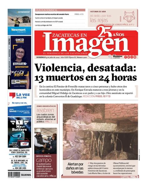 Imagenzac Edici N Impresa El Peri Dico De Los Zacatecanos