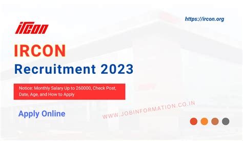 Ircon Recruitment Notice Monthly Salary Up To Check Post