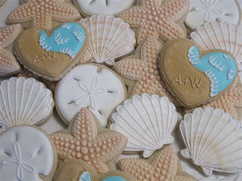 Beach Wedding Cookies Seaside Ocean Wedding Bridal Shower Etsy