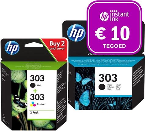 Bol HP 303 Inktcartridge Kleur 2x Zwart 3 Pack Instant