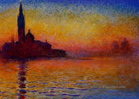 San Giorgio Maggiore At Dusk Claude Monet Painting In Oil For Sale