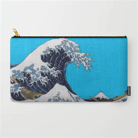 Hokusai“the Great Wave Off Kanagawa”cyan72 Background Carry All Pouch By Dohshin Society6