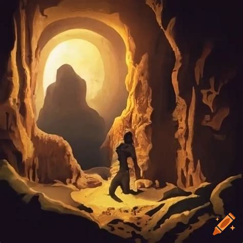 Artistic Representation Of Platos Cave Allegory On Craiyon