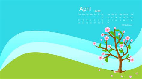 April Desktop Calendar Wallpaper