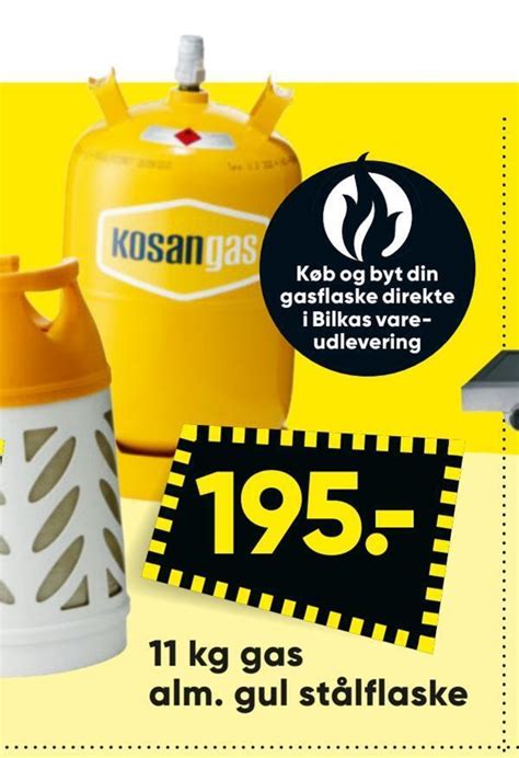 11 kg gas alm gul stålflaske tilbud hos Bilka