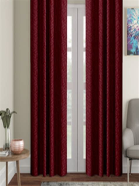 Buy Cortina Maroon Set Of 2 Door Curtains - Curtains And Sheers for ...