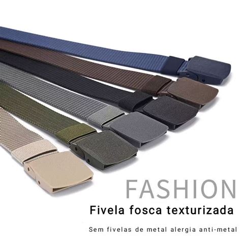 Moda Cinto Largo Masculino Nylon Fivela de Plástico Pronto a Entrega