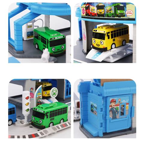 Cartoons Tayo the little bus set Assembled Bus Station Parking Lot Car ...